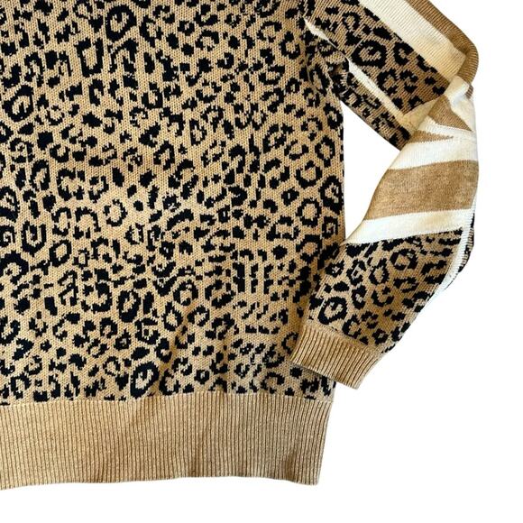 Current/Elliott Women’s Sz S Leopard Wool Cashmere Blend Sweater Duvall - Picture 6 of 13